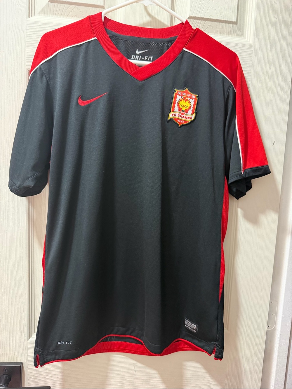 Nike Black & Red Dri-FIT Soccer Jersey with Club Crest